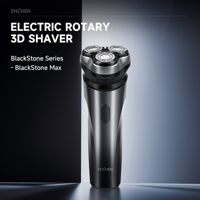 ENCHEN Blackstone Max Elektrischer Rasierer mit 3D-flexiblen Scherköpfen, 100% wasserdicht, inklusive Pop-up Präzisionstrimmer, Grau - Bild 1