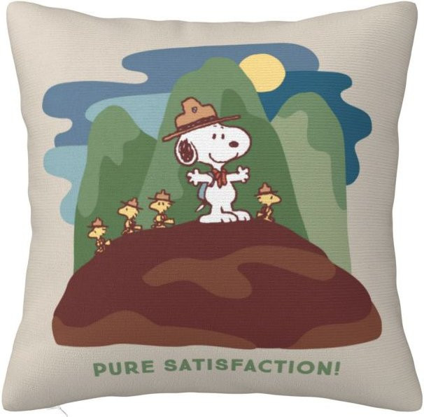 Disney Snoopy und Woodstock Kissenhülle im nordischen Design, quadratisch, Beige, B/H: 40,64 x 40,64 cm - Bild 1