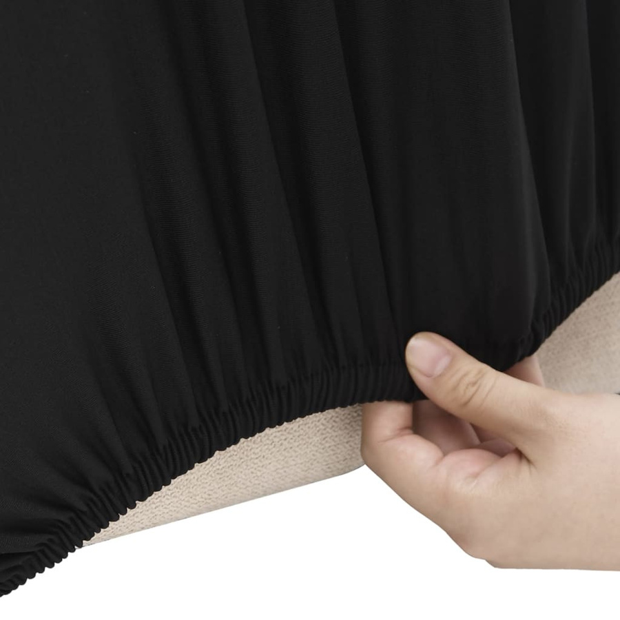 vidaXL Stretch Sofahusse für 4-Sitzer, Schwarz, Polyester-Jersey - Bild 5