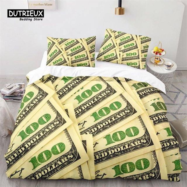 Bettwäscheset Binchi Outdoor Product mit 3D-Dollar-Scheine-Print, Mehrfarbig, B/H: 135 x 200 cm - Bild 1