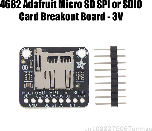 Adafruit 4682 Micro SD SPI oder SDIO Karten-Breakout-Modul Abzweigplatine 3V in Schwarz - Bild 1