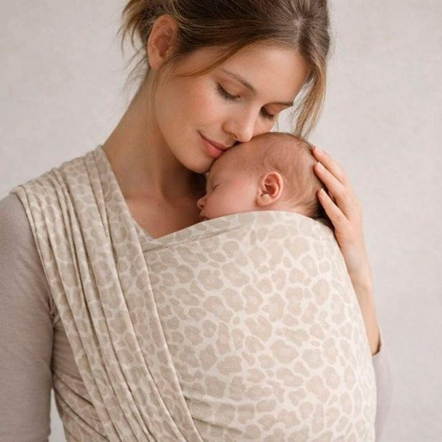 Hoppediz Babytragetuch Gewebtes Tragetuch aus Baumwolle in Beige - Bild 1