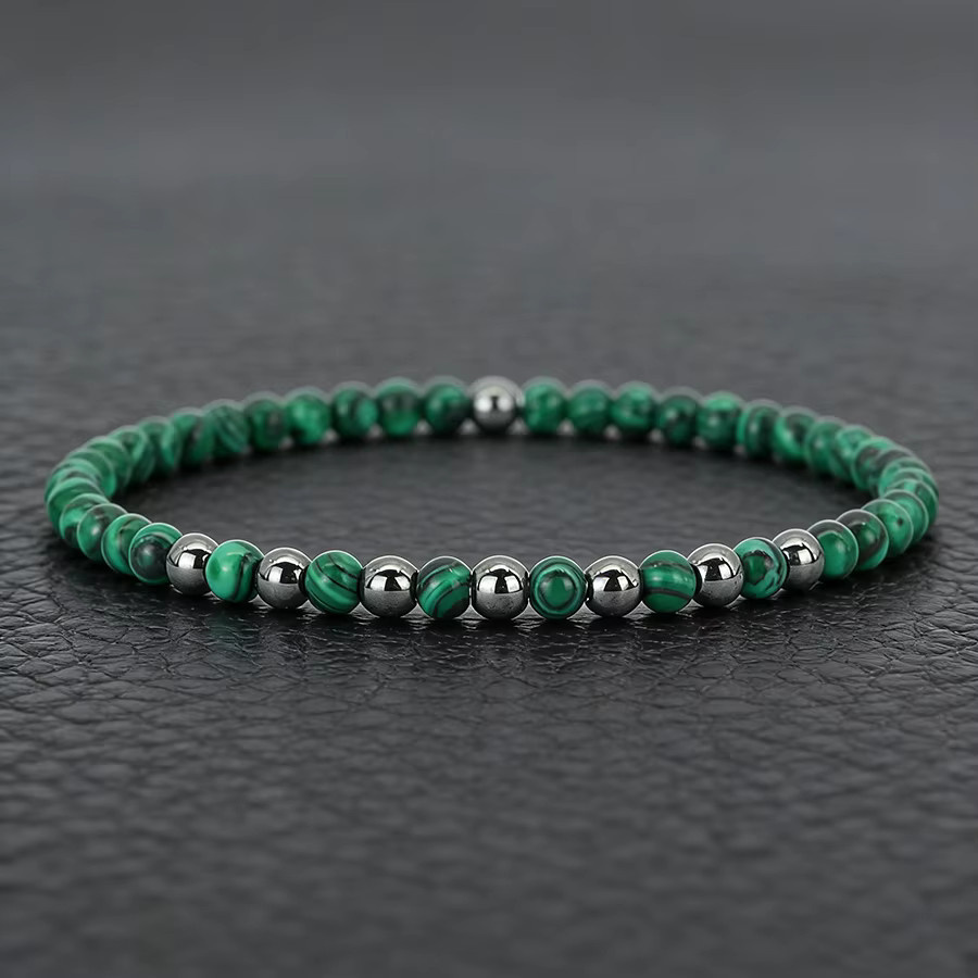 Armband, Perle, Howlith, Malachit, Tigeraugen, Herren, Bunt - Bild 1