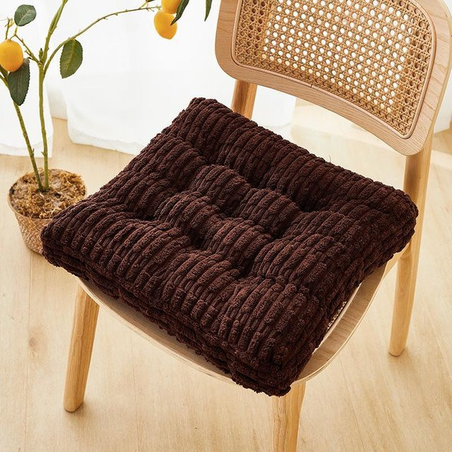 Yiran Furniture Cord Samt Kissen Braun, rutschfeste Tatami-Matte für Bürostuhl und Studenten, B/B: 40 x 40 cm - Bild 1