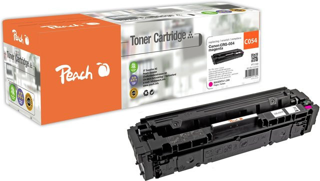 Peach Tonerpatrone HP 054 m ersetzt Canon CRG-054 m, Mehrfarbig, wiederaufbereitet, für Canon iSENSYS LBP-620, LBP-621 Cw und LBP-623 Cdw - Bild 1