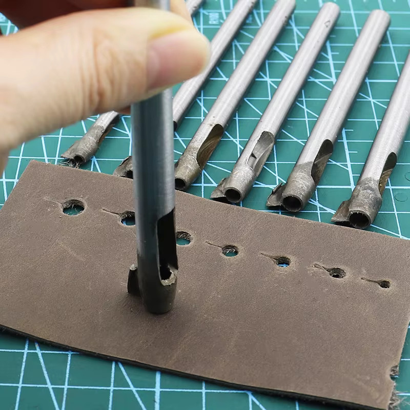 QJH Leder Carving Werkzeug Set zum Stanzen und Lochen von Gürteln in Silber - Bild 4