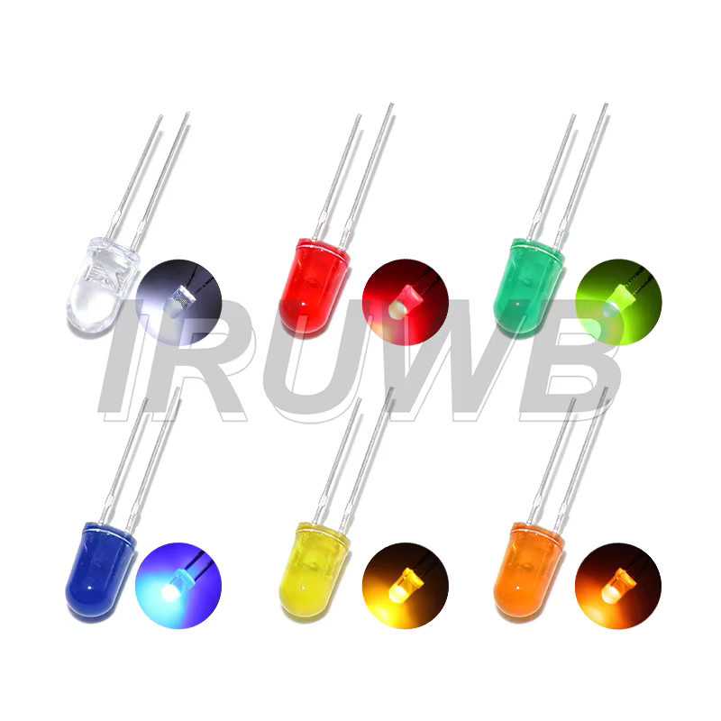 100er Set LED Dioden F5 5mm Sortiertes DIY Kit in Weiß, Grün, Rot, Blau, Gelb, Orange, Rosa, Lila und Warmweiß - Bild 2
