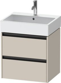 Duravit Waschtischunterschrank Ketho.2 in Tau Ma Beige, wandhängend mit 2 Schubladen, B: 58,4 cm, T: 46,0 cm, H: 54,9 cm - Bild 1