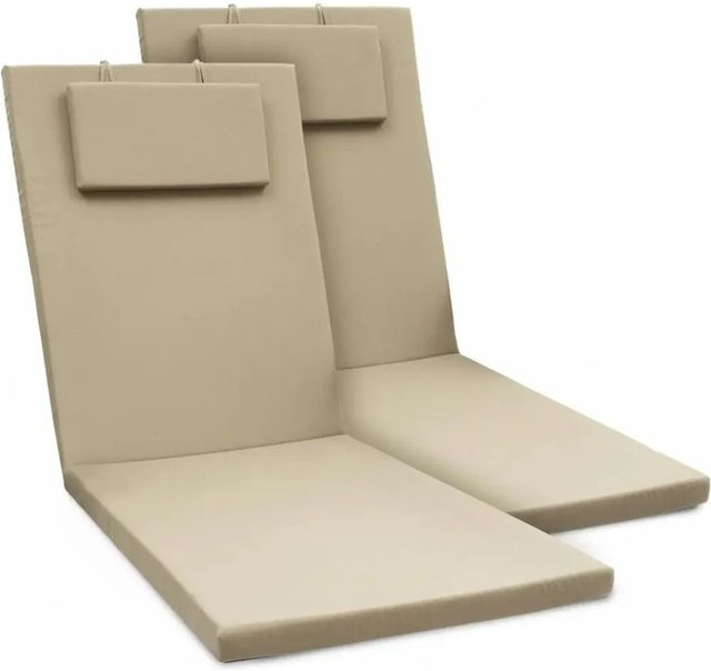 Beautissu 2er Set Gartenliege Auflage Loft RL in Beige, B/T/H: 200 x 60 x 5 cm - Bild 1