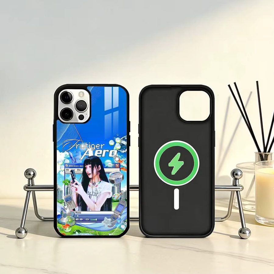 ART Frutiger Aero Aqua Nostalgia Handyhülle für Apple iPhone 11 bis 17 Pro Max, Magnetisch für MagSafe Kabelloses Laden, Multicolour - Bild 2