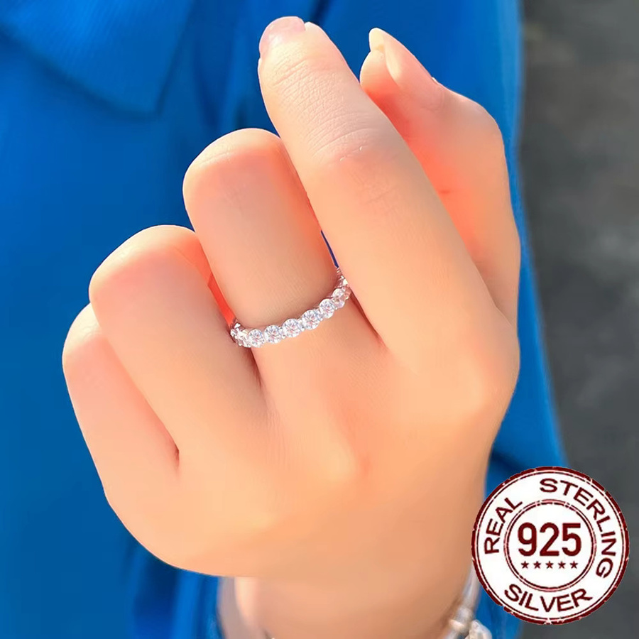 CWWZircons Ehering 925 Silber, Zirkonia, Damen - Bild 3