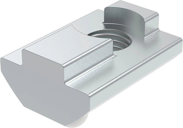 Fath Nutenstein Item System M6 Einschwenkbar mit Führungssteg Nut 8 aus Stahl verzinkt, Farbe: Silber, 10 Stück - Bild 1