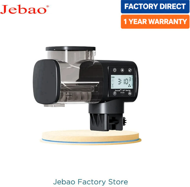 Jebao Jecod Automatischer Aquarium-Fischfütterer mit WLAN-Fernbedienung und digitaler Zeitsteuerung, Schwarz - Bild 1