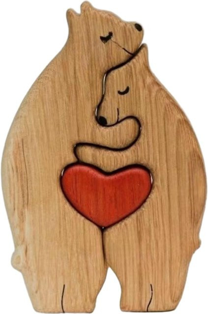 Holzpuzzle mit Bärenfamilie, Holzfiguren, ab 14 Jahre - Bild 1