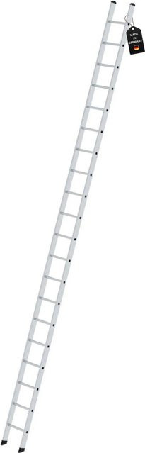 PROREGAL Sprossen-Anlegeleiter in Silber, 20 Sprossen, Breite: 35 cm, ohne Traverse - Bild 1