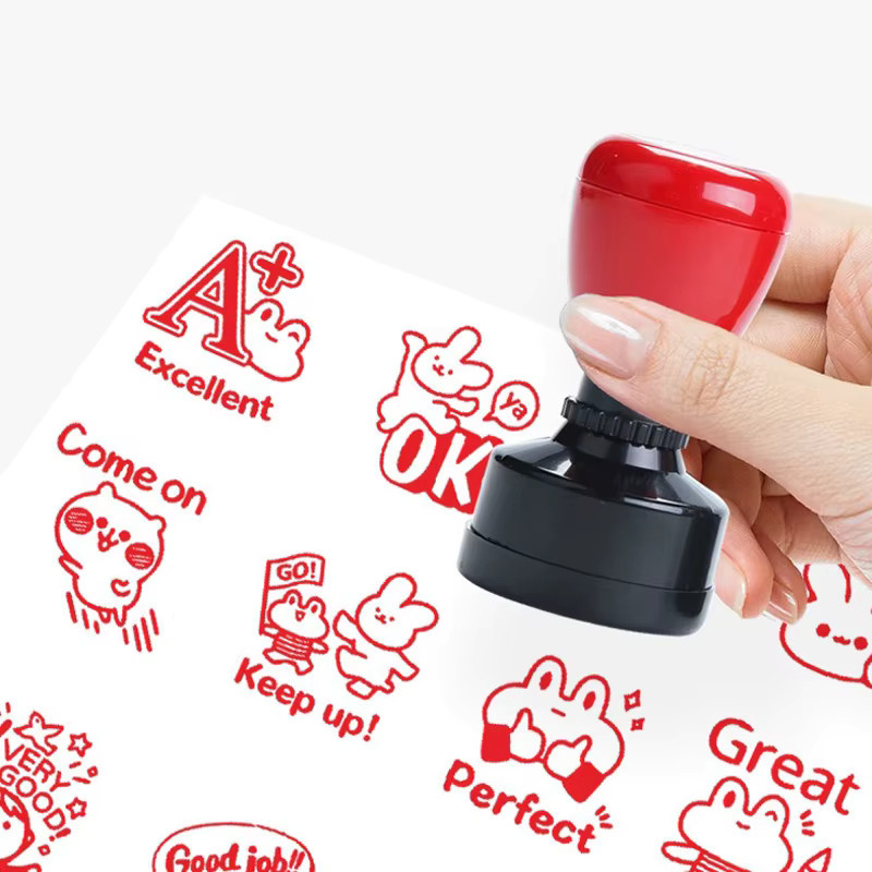 ZYF Emoticon-Belohnungsstempel mit verschiedenen niedlichen Mustern, selbststempelnd, ideal für Lehrer und als Motivationsstempel - Bild 3