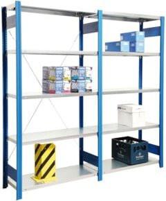 Regalwerk BERT-Lagerregal Plus Anbaufeld LR 5010 Stecksystem in Blau, H x B x T: 250 x 87,5 x 60 cm - Bild 1