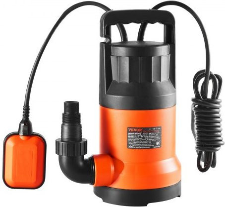 VEVOR Schmutzwasserpumpe als Tauchpumpe in Orange, 400 W mit 9500 L/h Durchfluss und 7,9 m Förderhöhe - Bild 1