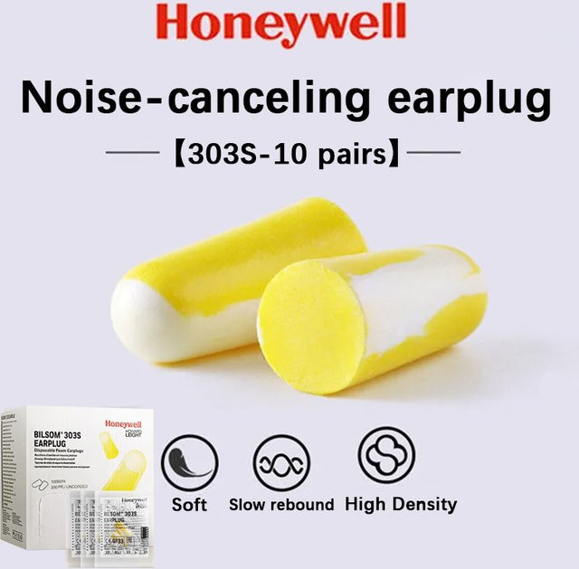 Honeywell Comfort-Ohrstöpsel aus weichem Schaumstoff zum Gehörschutz und zur Geräuschreduzierung beim Schlafen, 10 Paare, Gelb - Bild 1
