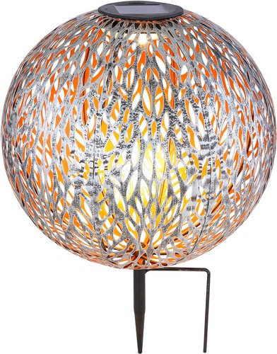 Globo Lighting Solarleuchte LED aus Metall in Silber und Grau mit Erdspieß für den Garten - Bild 1