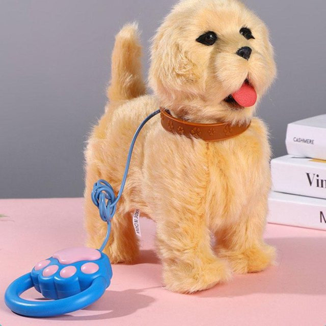 Linyi toy car Elektrisches Plüsch-Hundespielzeug mit Leine, ab 0 Jahren - Bild 1