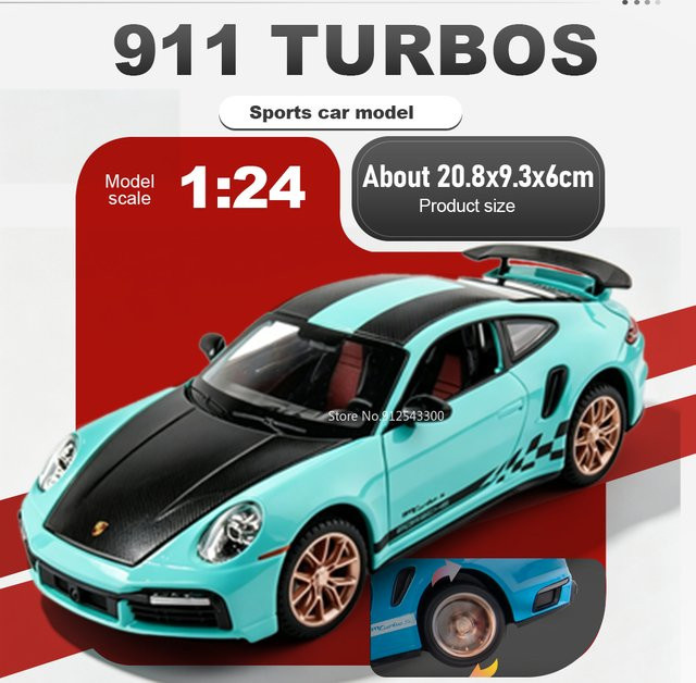RMZ city 911 Turbo Automodell Spielzeug, 1:24, Metall, mit Licht und Sound - Bild 1