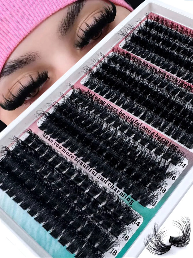 UMIRYAO DIY Cluster-Wimpern, 60D-200D, D/DD Curl, Natürlicher Stil - Bild 6