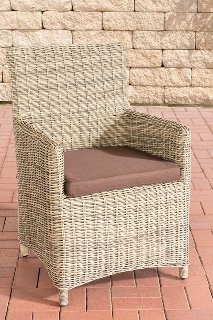 TPFGarden Stuhl Fonda Sankt Marlo aus Polyrattan in Terrabraun mit beigefarbenen Polstern - Bild 1