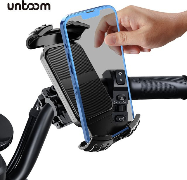 Untoom Universelle Fahrrad-Handyhalterung und Motorrad-Lenkerhalterung für GPS und Smartphones in Schwarz - Bild 1