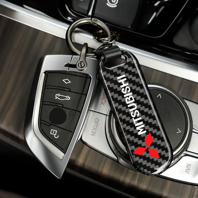 Mitsubishi Autoschlüsselanhänger, Kohlefaser-Textur, Unisex - Bild 1