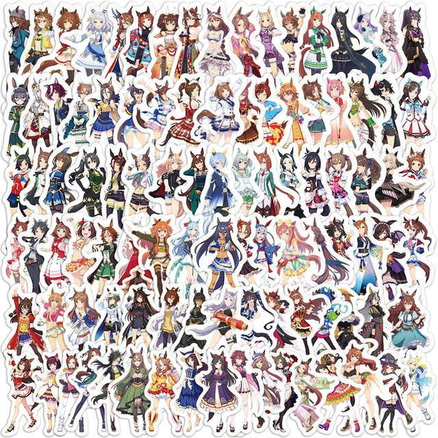 100 Stück Umamusume Pretty Derby Aufkleber Set, Wasserdichte Cartoon Meme Sticker in Mehrfarbig von Binchi Outdoor Product - Bild 1