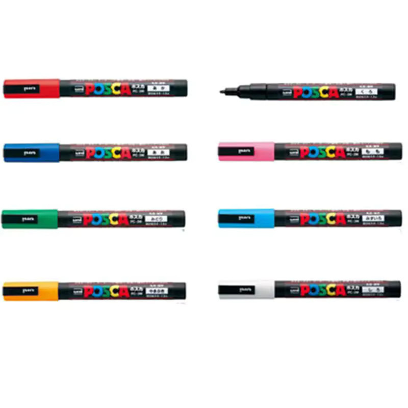 Uni Posca Acrylmarker PC-5M mit Bullet-Spitze in Mehrfarben für Graffiti, Poster und DIY-Kunstprojekte - Bild 3