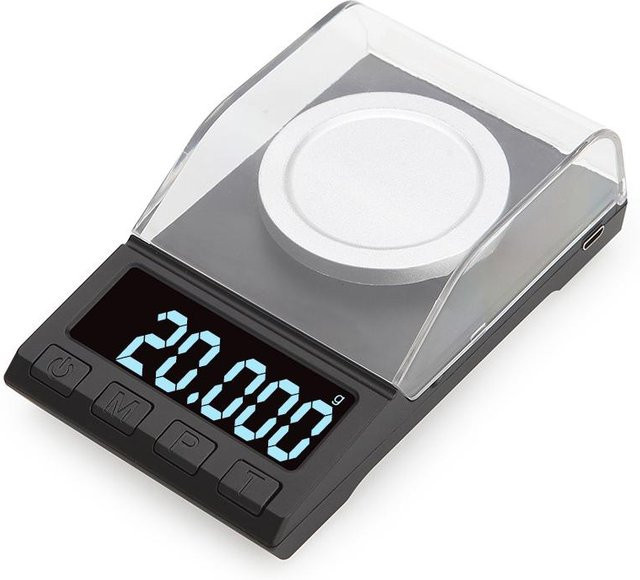Kkmoon Tragbare Digitalwaage in Silber für Schmuck und Pulver mit einer maximalen Tragfähigkeit von 20g - Bild 1