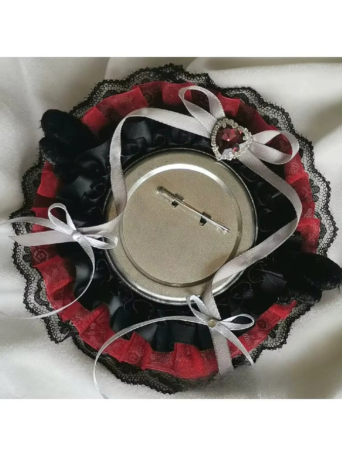 Dekorativer Anime Abzeichen Clip Halter aus Metall für Ita-Taschen mit Schleifenband-Flügel-Design, passend für Pins von 58 bis 75 mm - Bild 2