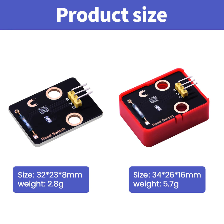 Keyestudio Reed-Schalter-Sensormodul Magnetron-Modul für Arduino und DIY-Projekte kompatibel mit Lego-Blöcken - Bild 6
