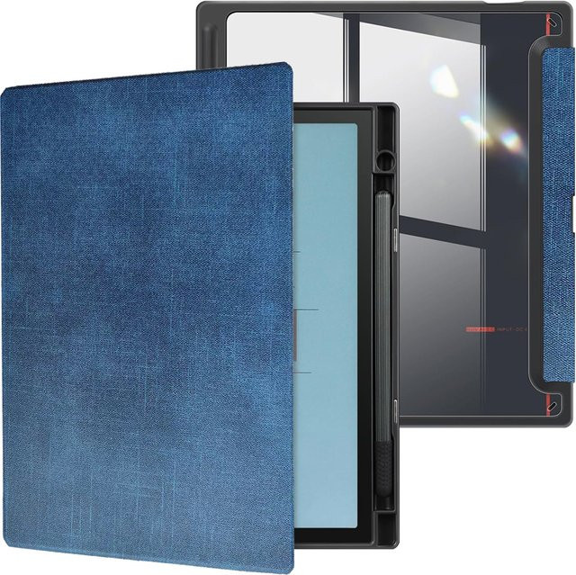 Onyx Boox Hybrid Slim Clear Cover Back Shell mit Sleep Funktion für 10,3 Zoll Note Air Air4 C 2024, Air3 C und Air3 B/W 2023 ePaper Tablet in Transparent/Blau - Bild 1