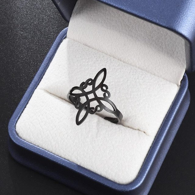 YIRAN Öffnungsring Edelstahl, Irischer Knoten, Grau, Unisex - Bild 1