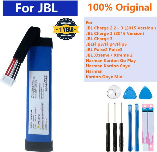 Original Ersatzbatterie für JBL Flip, Pulse, Xtreme und Boombox 1 2 3 4 5 sowie Harman Kardon Go, Play, Onyx und Mini Lautsprecher - Bild 1