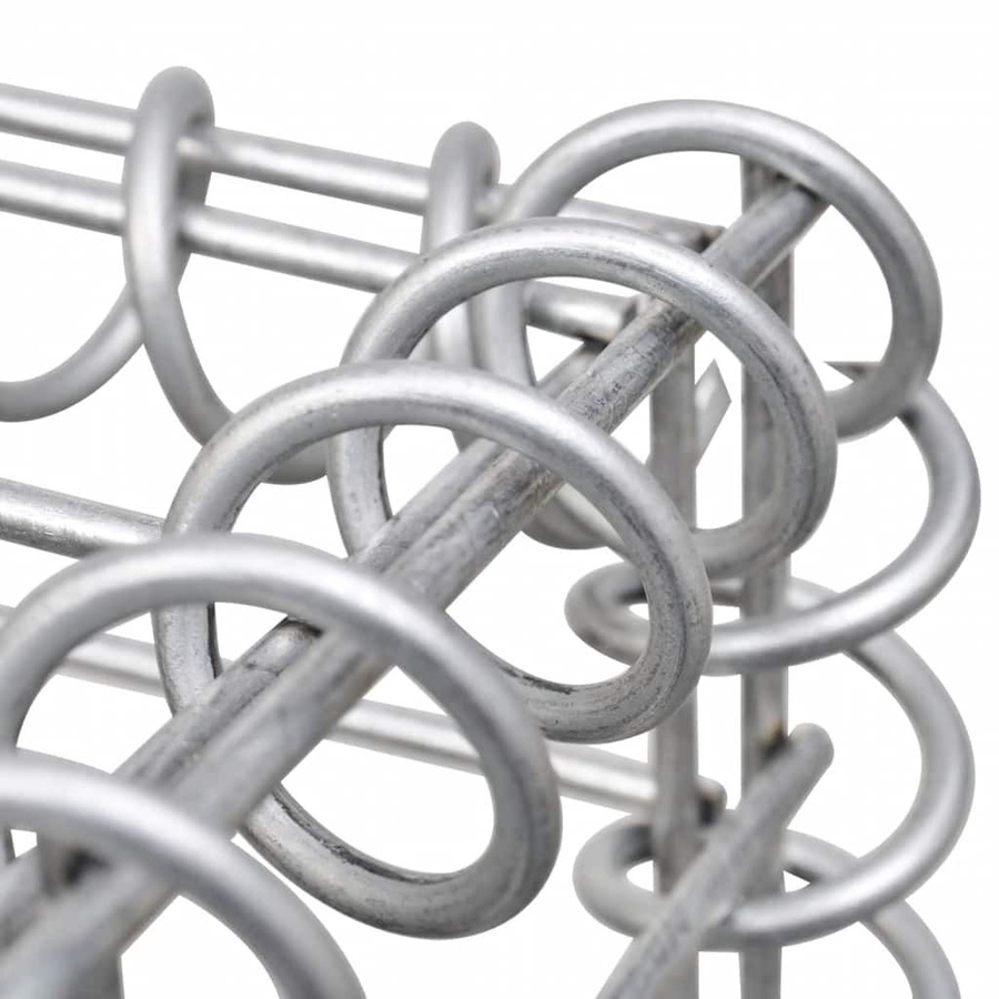 vidaXL Gabionen-Hochbeet aus verzinktem Stahl in Silber, B/T/H: 180 x 50 x 50 cm - Bild 4