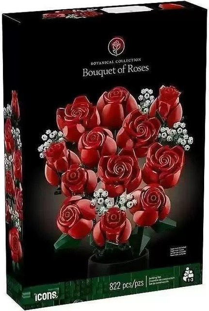 Trend Aura Adventskalender 2025 Blumenstrauß Bausteine in Schwarz und Rot für Erwachsene und Kinder mit 24 floralen Motiven - Bild 1