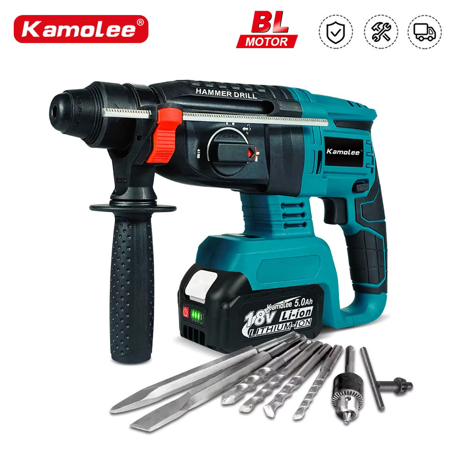 Kamolee Akku-Bohrhammer mit bürstenlosem Motor 2000 W und 10600 IPM für Makita LXT Akkus - Bild 2