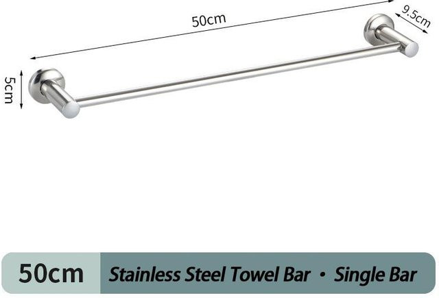 Handtuchhalter aus Edelstahl für das Badezimmer mit Lagerregal, Farbe: Silber, Breite: 50 cm - Bild 1