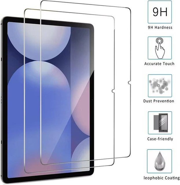 9H Gehärtete Glas Vollbild-Schutzfolie für Samsung Galaxy Tab S6 Lite, S7 Plus, S7 FE, S8 Plus, S9 Plus, S9 FE, A8, A9 Plus in Transparent - Bild 1