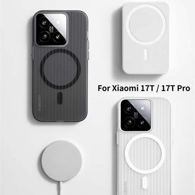 Matte transparente 3D gewellte magnetische Handyhülle für Xiaomi 17T Pro 17Ultra 15 14 13 12 Pro Max mit MagSafe kompatiblem kabellosem Laden in Blau - Bild 1