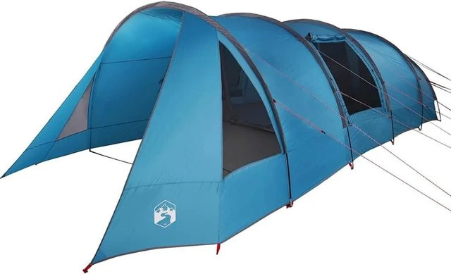 vidaXL Tunnelzelt mit Dach in Blau und Grau, B/T/H: 778 x 356 x 210 cm - Bild 1