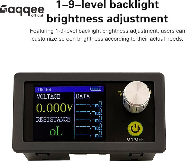 Gaqqee T459 DC 5 V Hochpräziser interner Widerstandstester mit Fernbedienung, APP-Display und Encoder-Betrieb in Schwarz - Bild 1