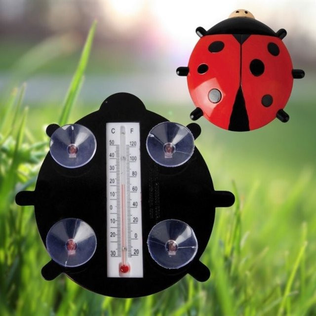 Thermometer Marienkäfer von Esschert in Rot und Schwarz - Bild 1