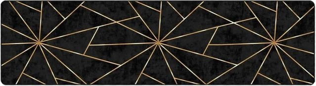 vidaXL Teppich aus Samt Polyester in Schwarz und Gold, waschbar und rutschfest, B/T: 80 x 300 cm - Bild 1
