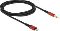 Delock Lightning auf 3,5mm Klinke Audiokabel für Apple iPad iPhone iPod, Schwarz-Rot, 1,5m - Bild 1