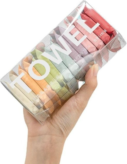 NATAWA Komprimierte Gesichtstücher aus Vlies für die Reise, 14er Set, Beige - Bild 1